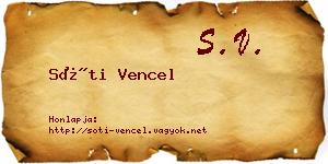 Sóti Vencel névjegykártya